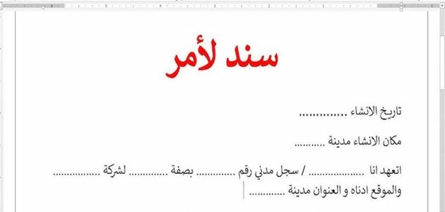 تحميل نموذج سند لأمر pdf أنواع نموذج سند الامر 1 تحميل نموذج سند لأمر