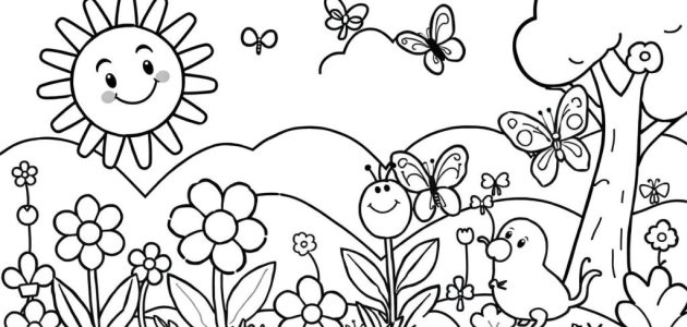 صور رسومات للتلوين بالألوان الأساسية والثانوية 2025 رسومات سهلة 1 رسومات للتلوين