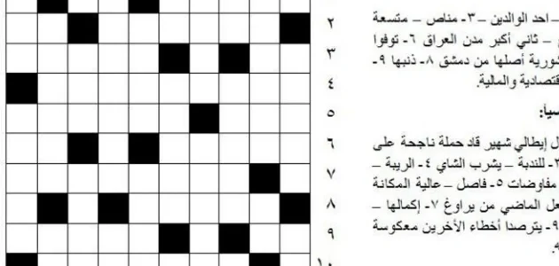 طريقة حل الكلمات المتقاطعة الصحيحة وأبرز النصائح للعب مميز 1 طريقة حل الكلمات المتقاطعة